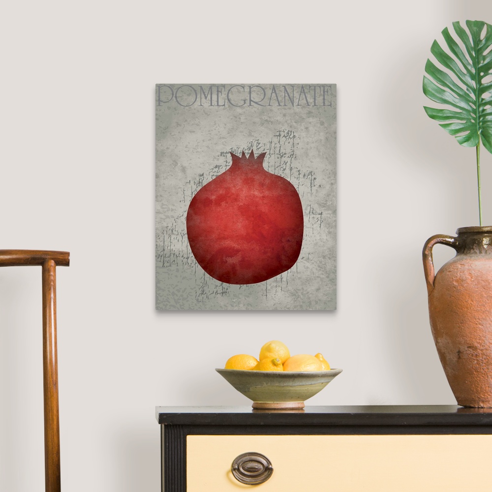 A traditional room featuring Fruit Watercolor - Pomegranate