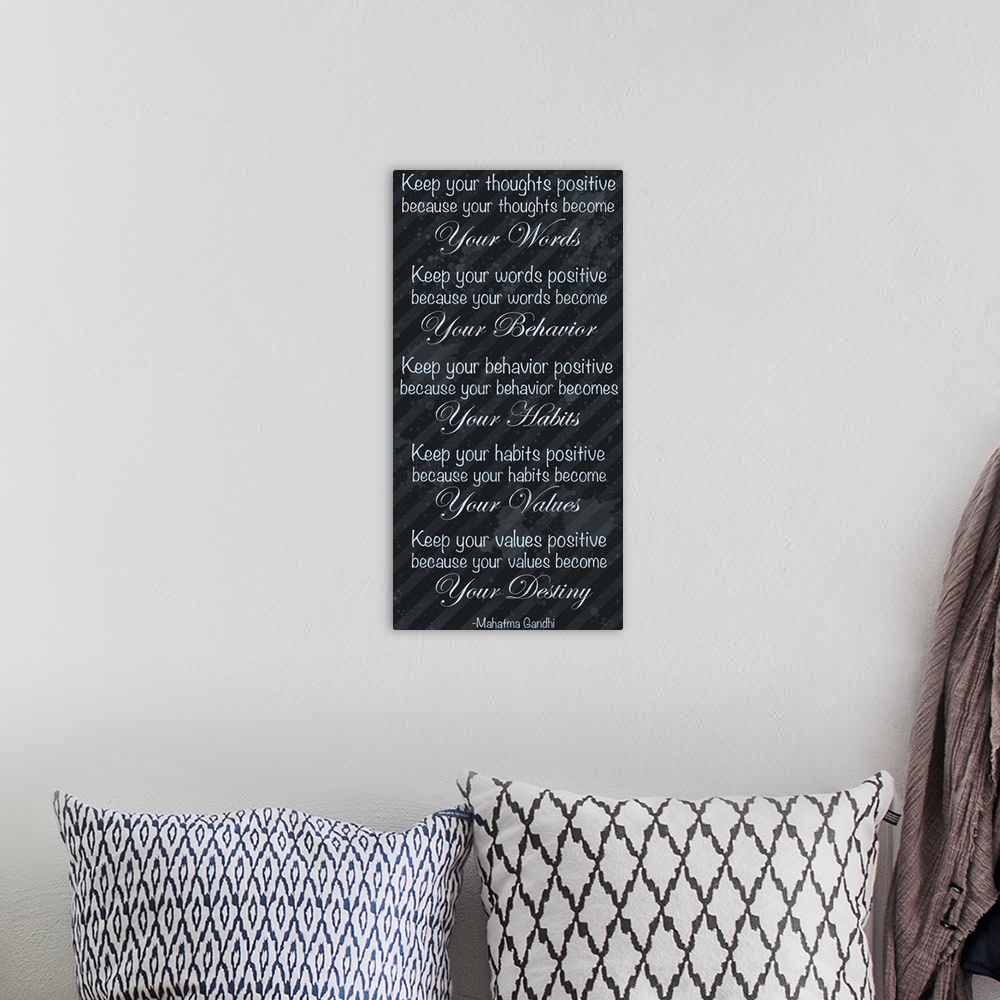 A bohemian room featuring Typography on chalkboard background.
