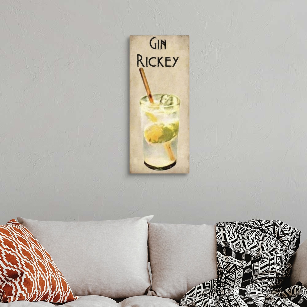 A bohemian room featuring Gin Rickey