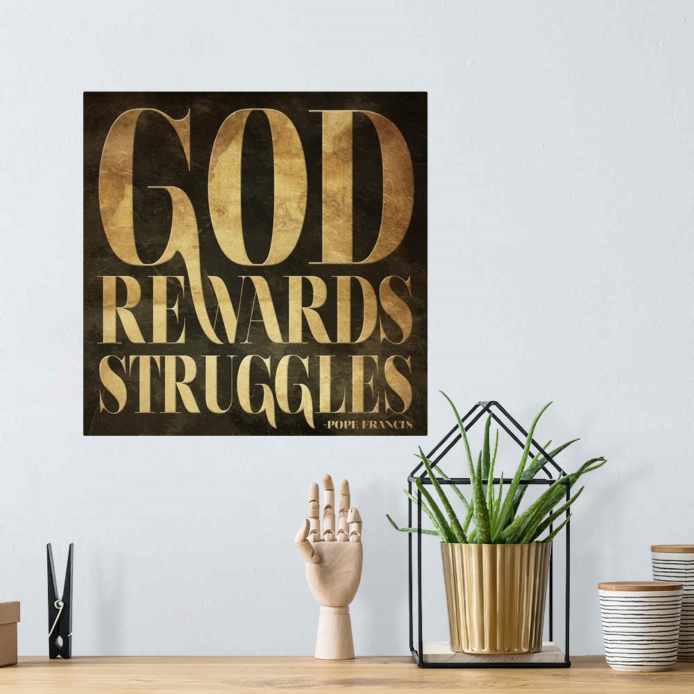 A bohemian room featuring God Rewards Struggles