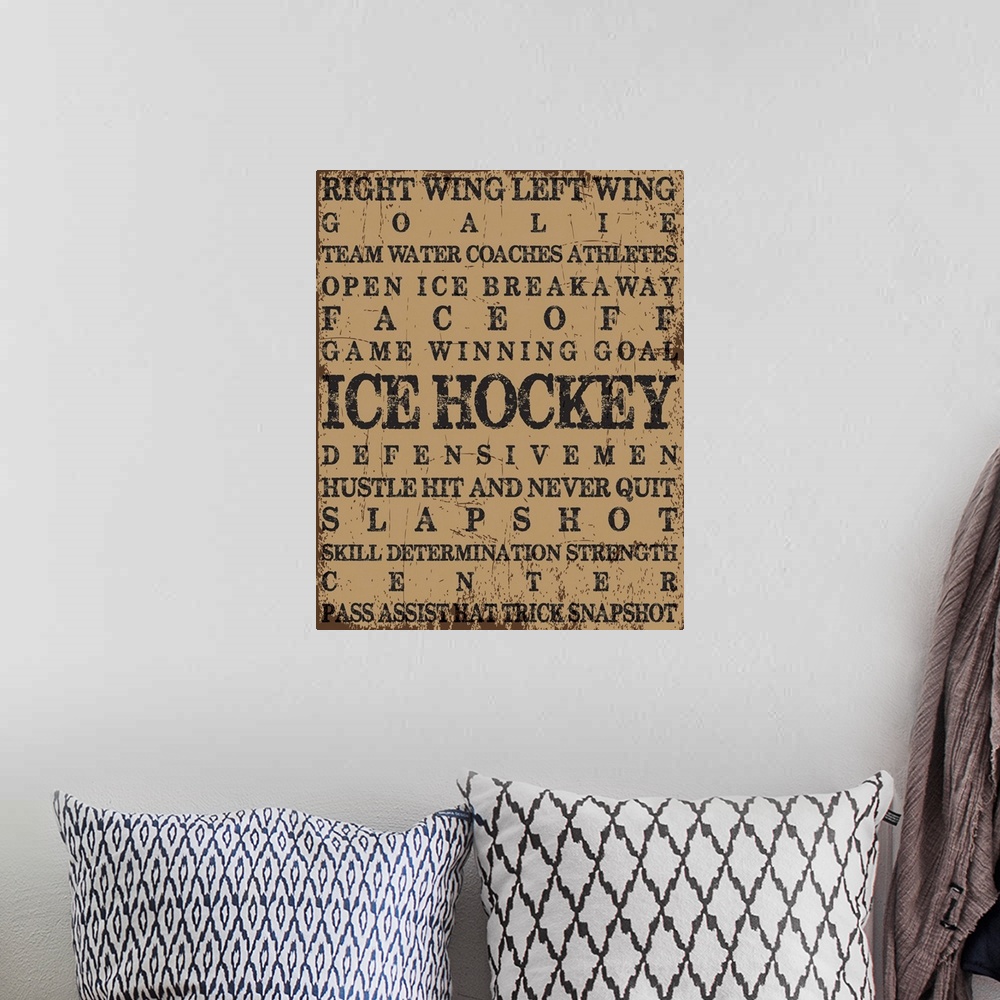 A bohemian room featuring Ice Hockey Typography