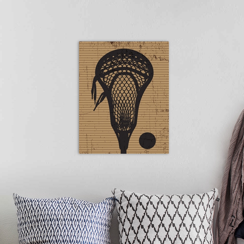 A bohemian room featuring Lacrosse Equipment