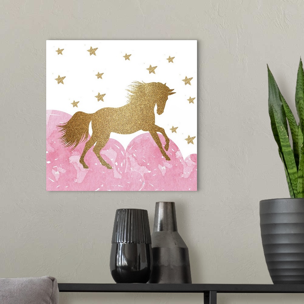 A modern room featuring Life is all Unicorns 1