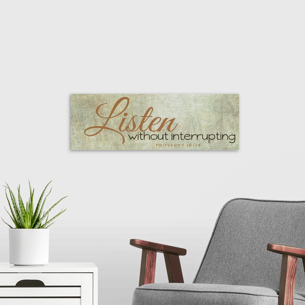 A modern room featuring Listen