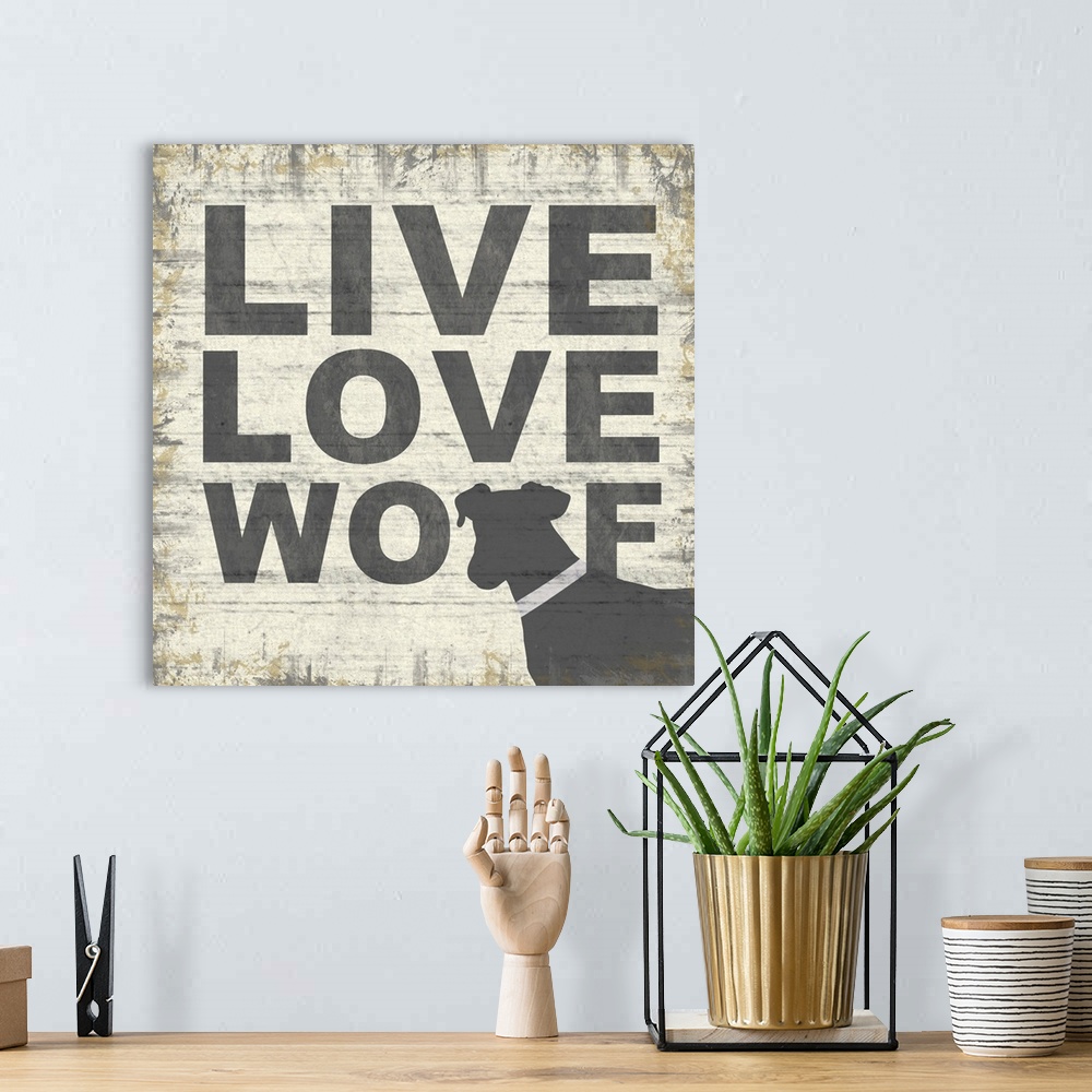 A bohemian room featuring Live Love Woof