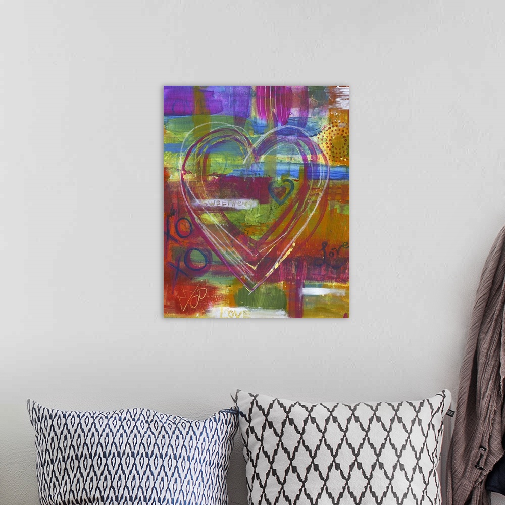 A bohemian room featuring Love Heart Abstract