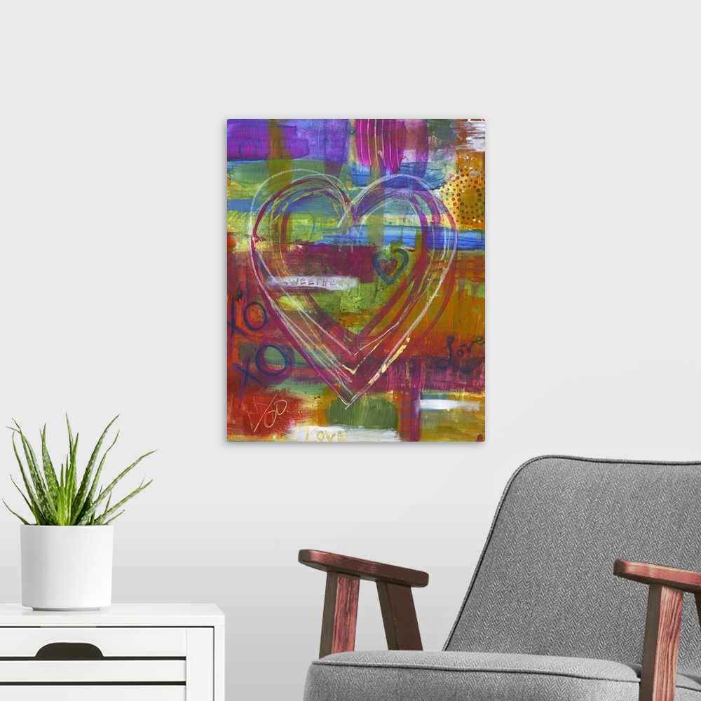 A modern room featuring Love Heart Abstract