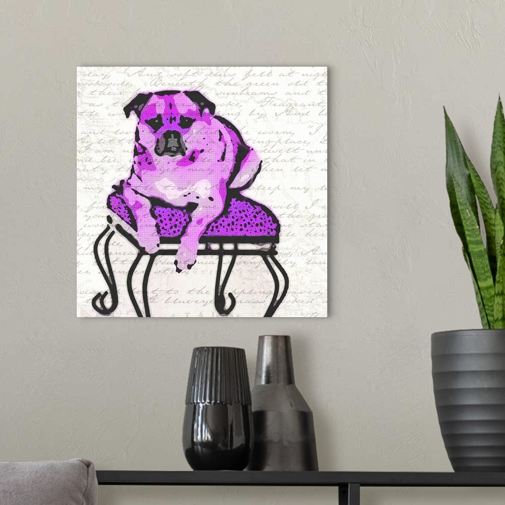 A modern room featuring Man's Best Friend - Purple