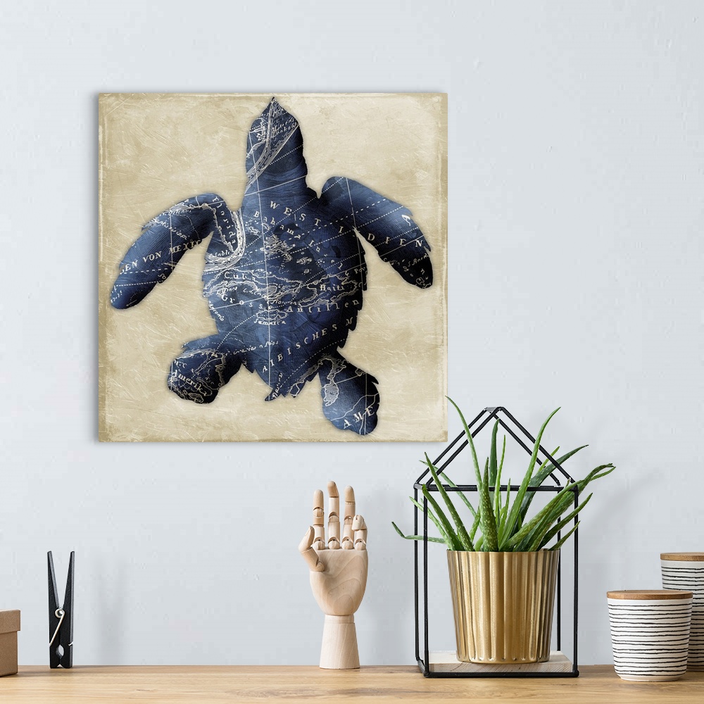 A bohemian room featuring Map Turtle, Indigo