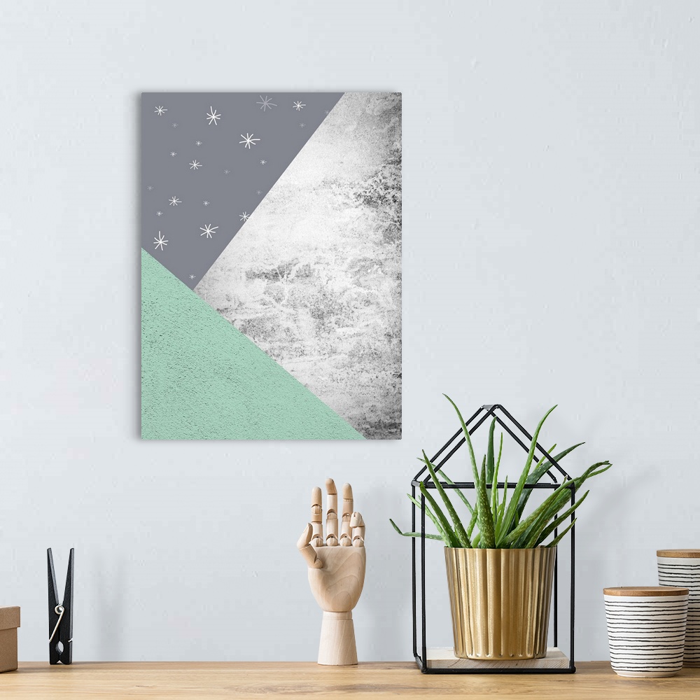 A bohemian room featuring Mint Green Mountains 3