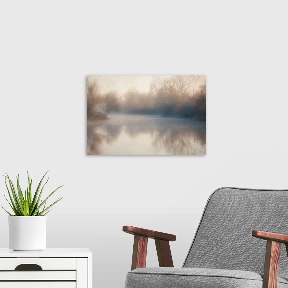 A modern room featuring Mist over water I