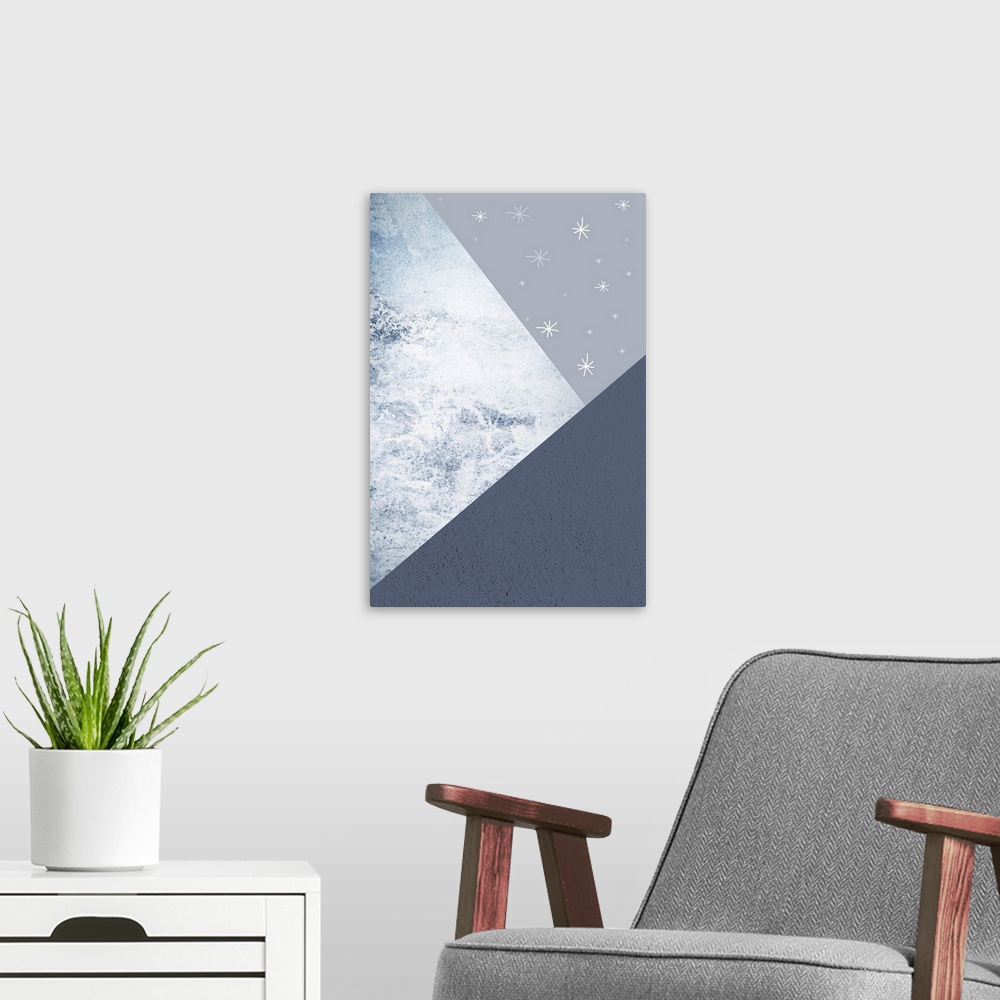 A modern room featuring Navy Mountains 1