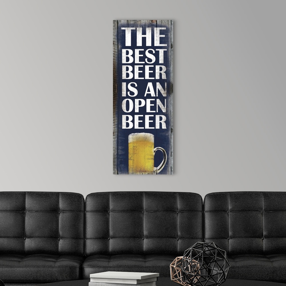 A modern room featuring Open Beer