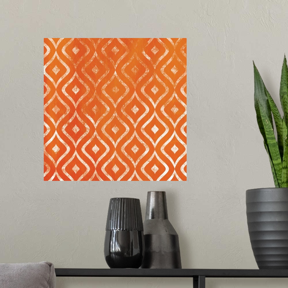 A modern room featuring Orange Pattern