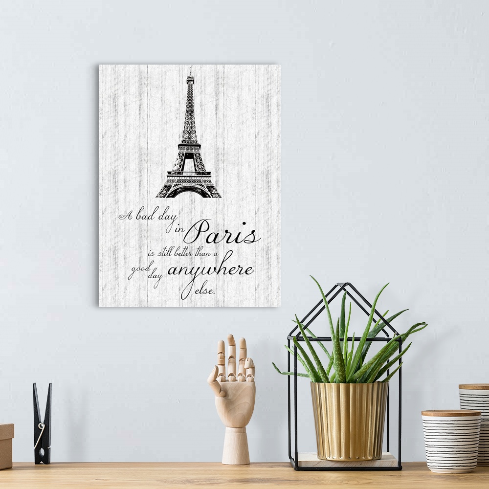 A bohemian room featuring Paris Quote I