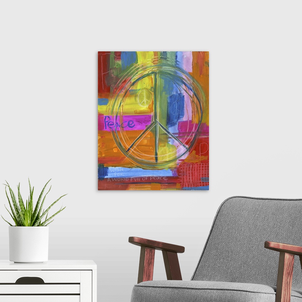 A modern room featuring Peace Abstract