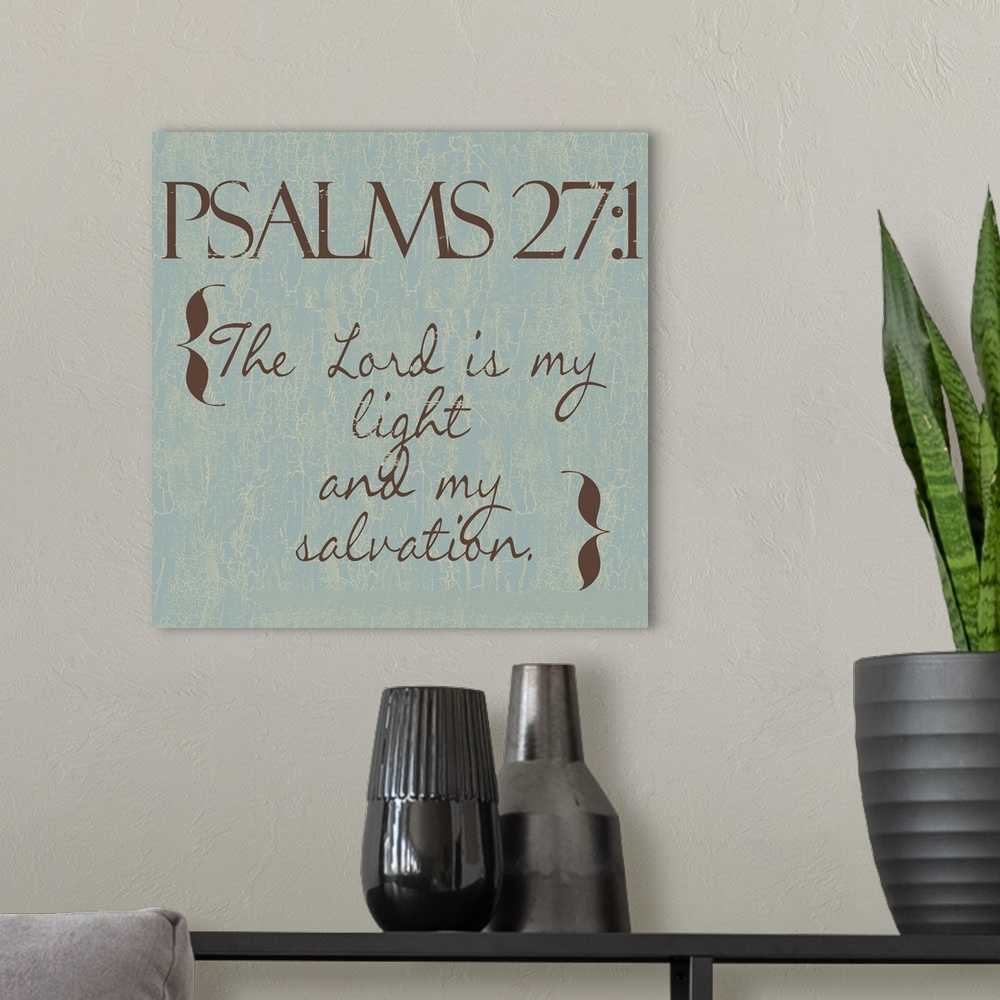 A modern room featuring Psalms 27-1