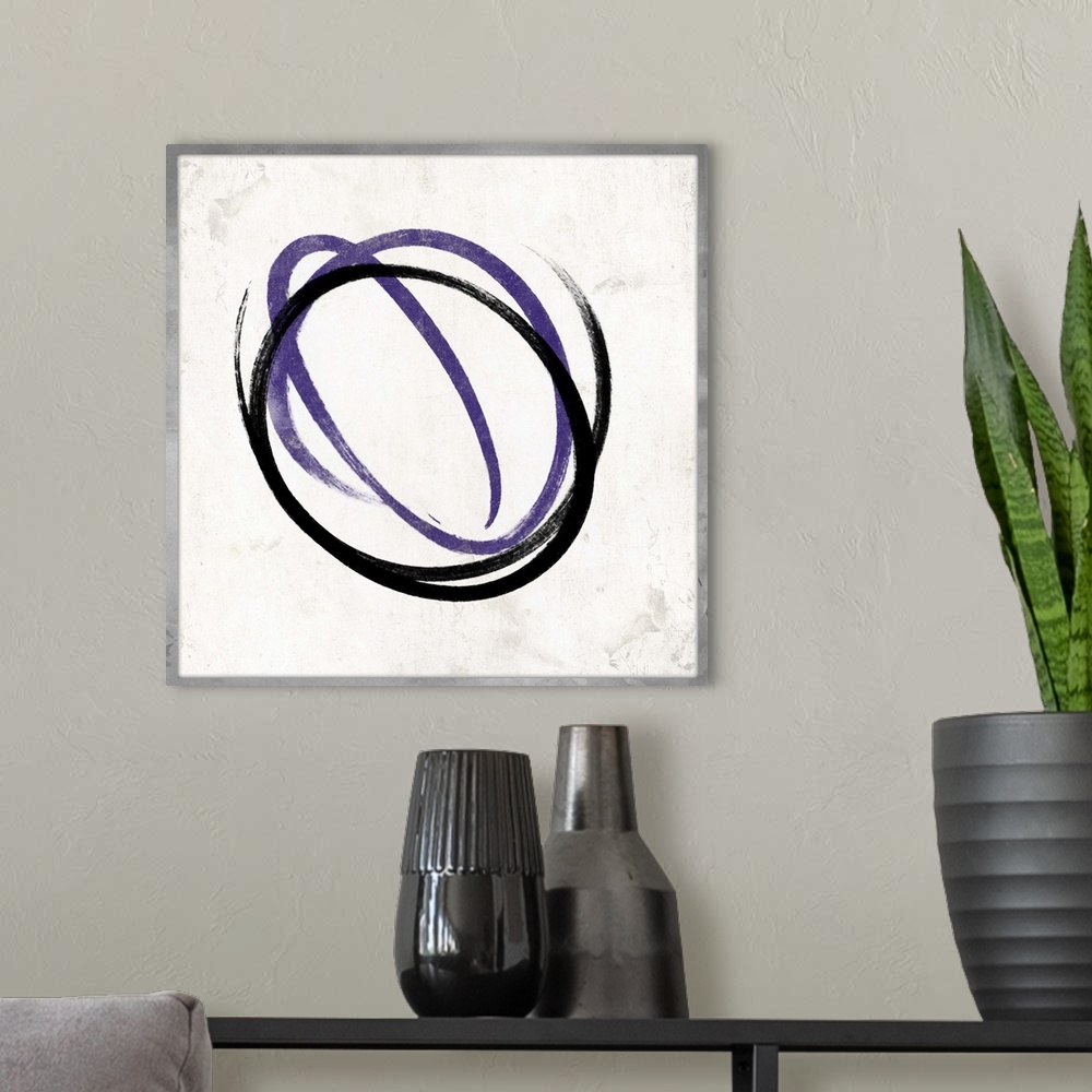 A modern room featuring Purple Circle I