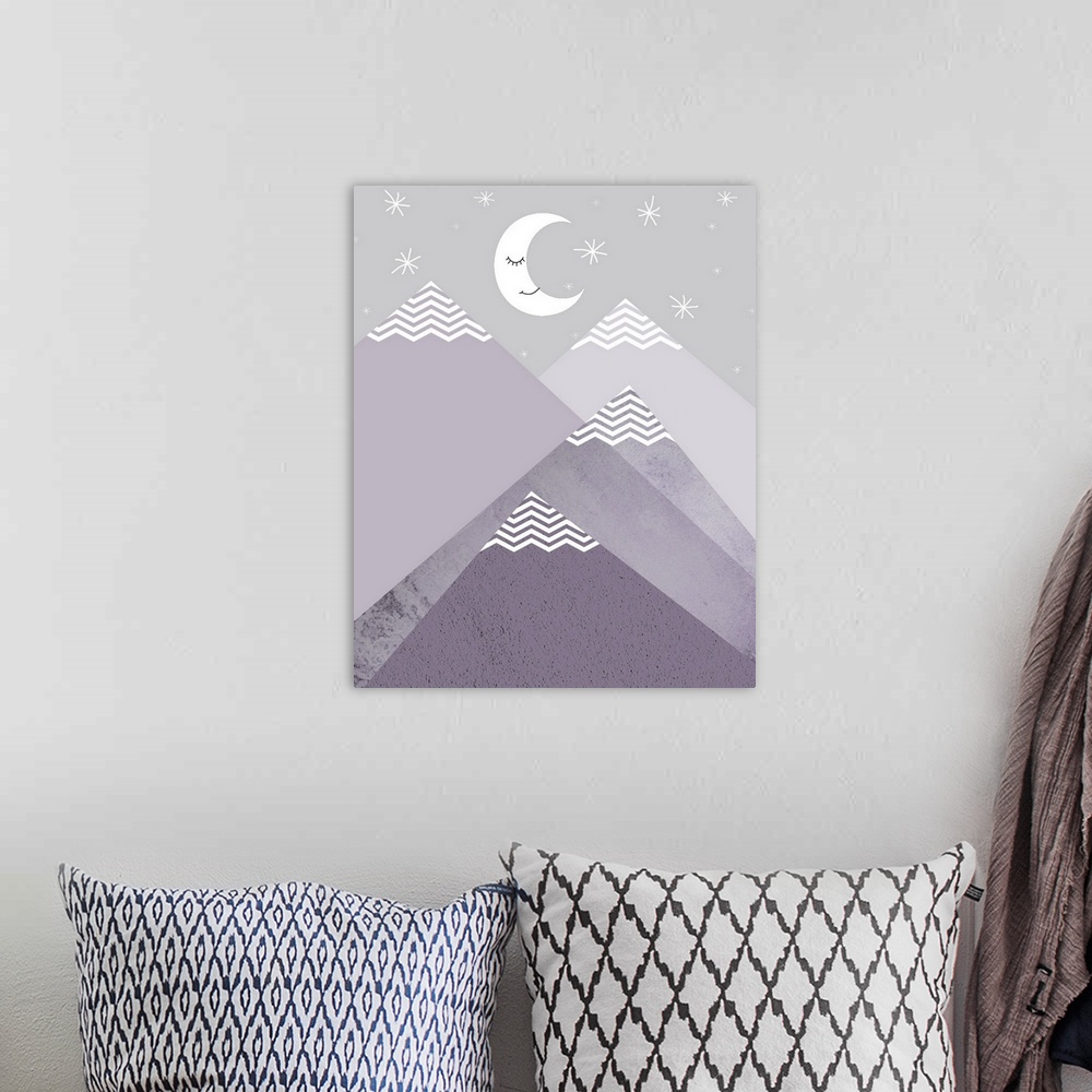 A bohemian room featuring Purple Mountains 2