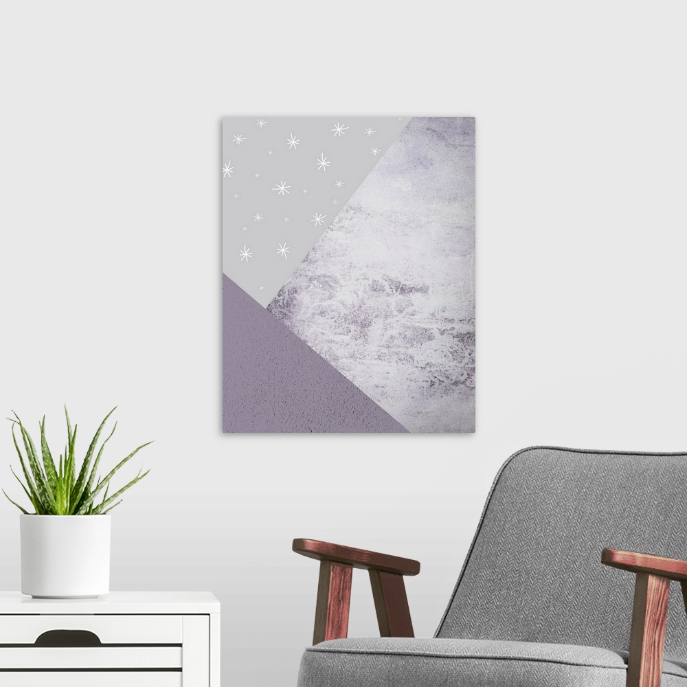 A modern room featuring Purple Mountains 3