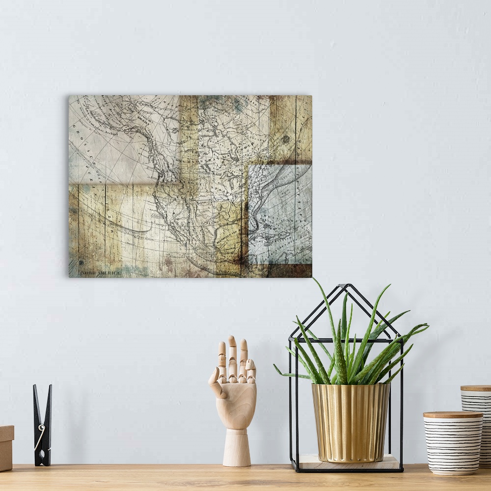 A bohemian room featuring Rustic Map Two