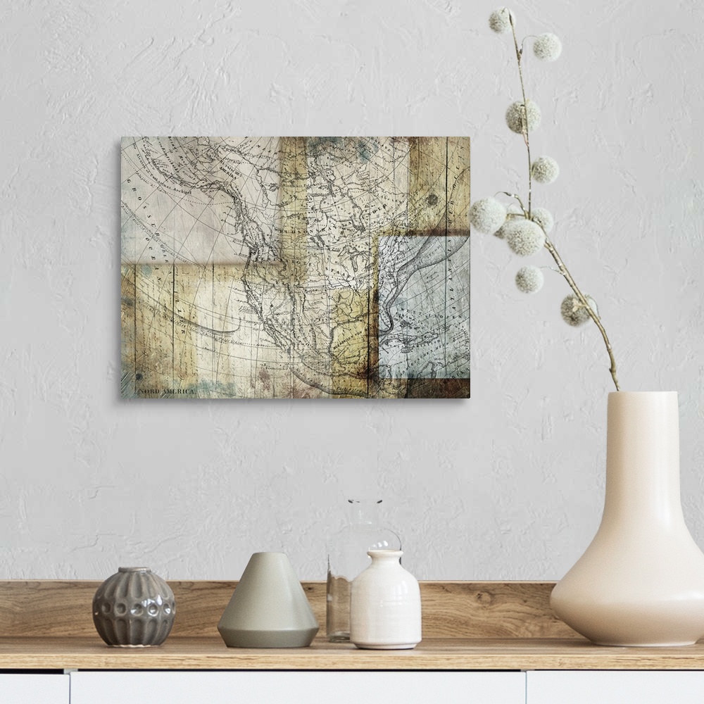 A farmhouse room featuring Rustic Map Two