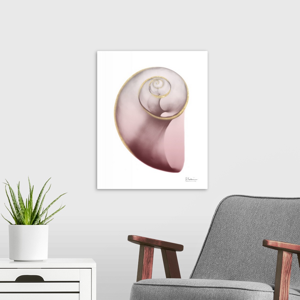 A modern room featuring Shimmering Blush Snail 2