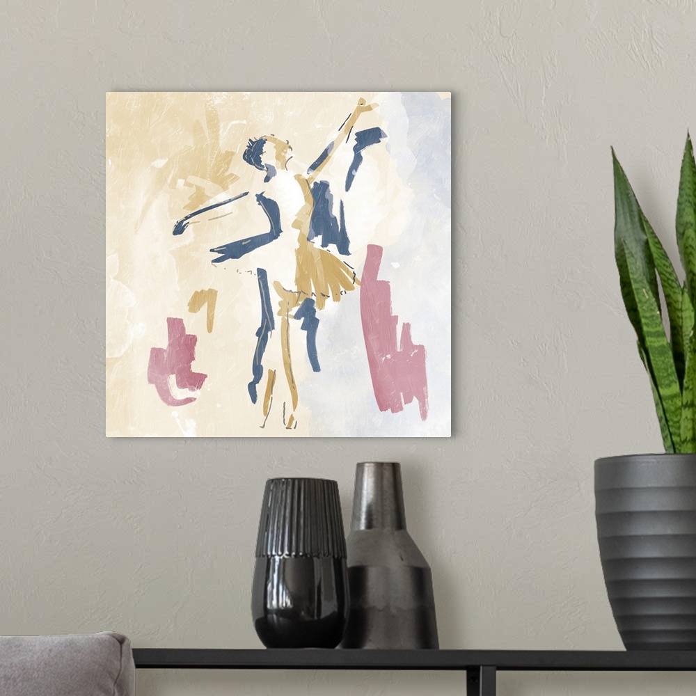 A modern room featuring Sketched Ballerina I