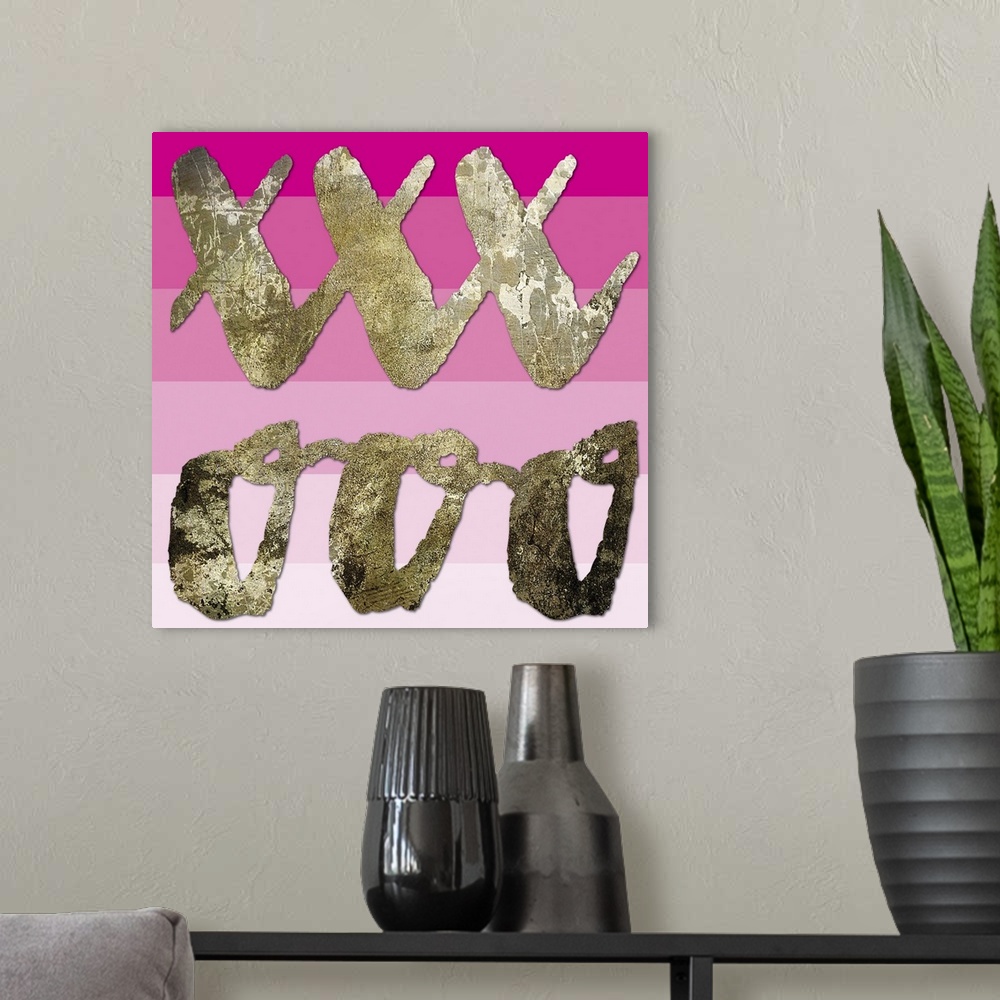 A modern room featuring Sparkle Glam Pink XOXO
