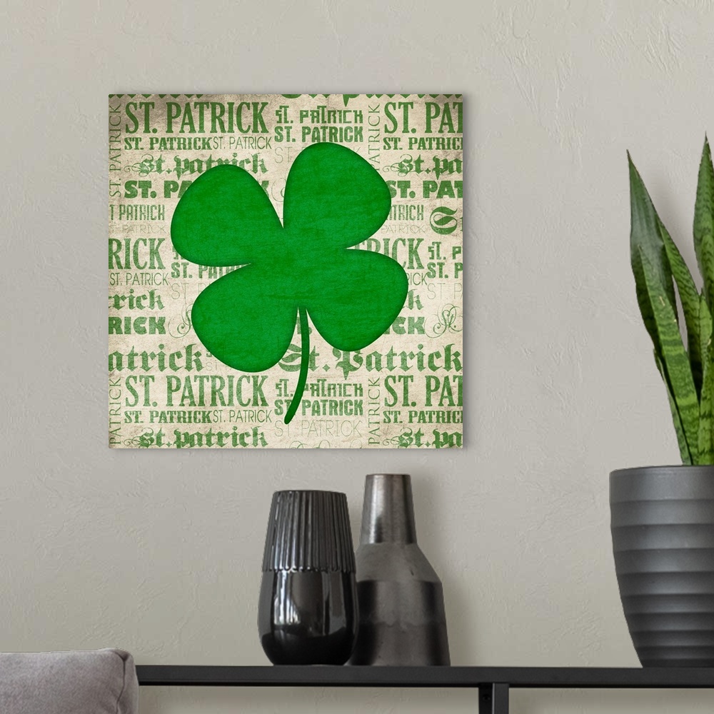 A modern room featuring St. Patrick