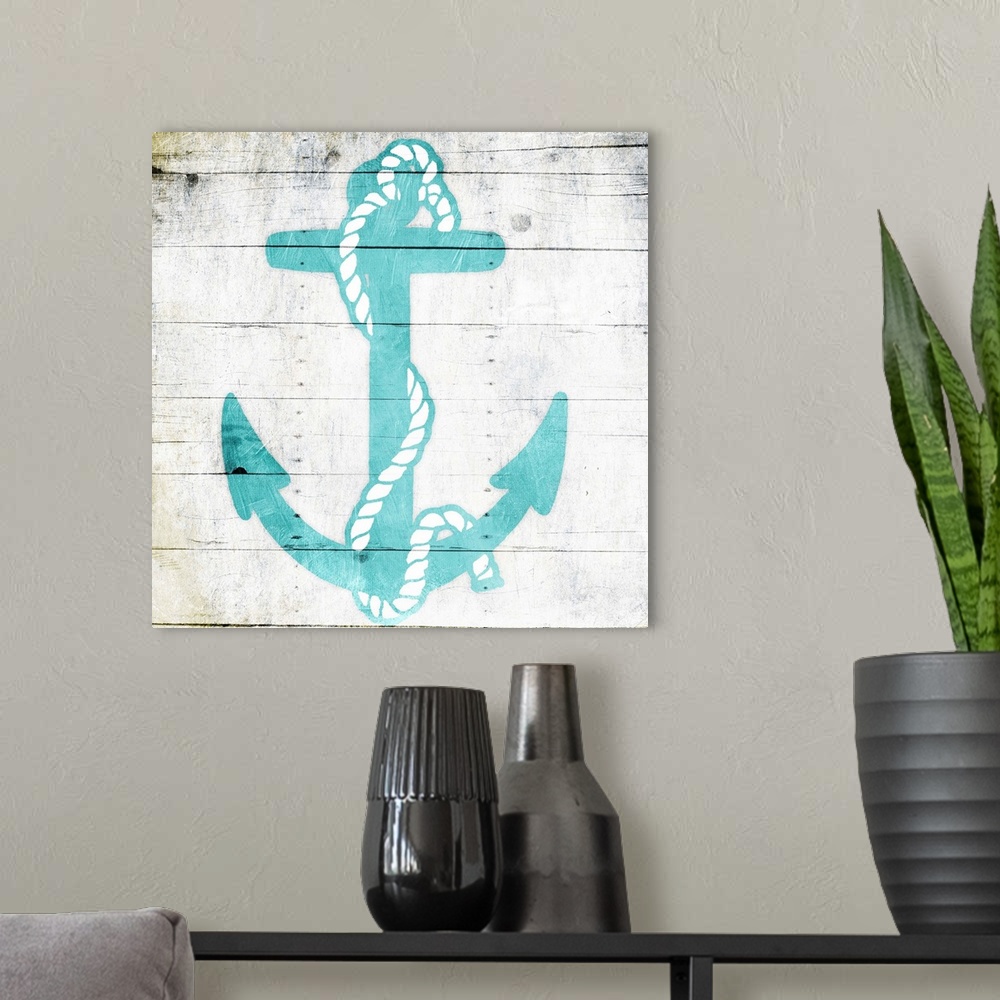 A modern room featuring Teal Anchor