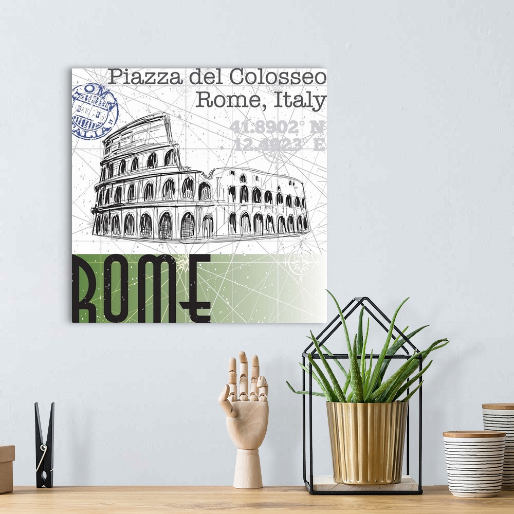 A bohemian room featuring Travel Rome