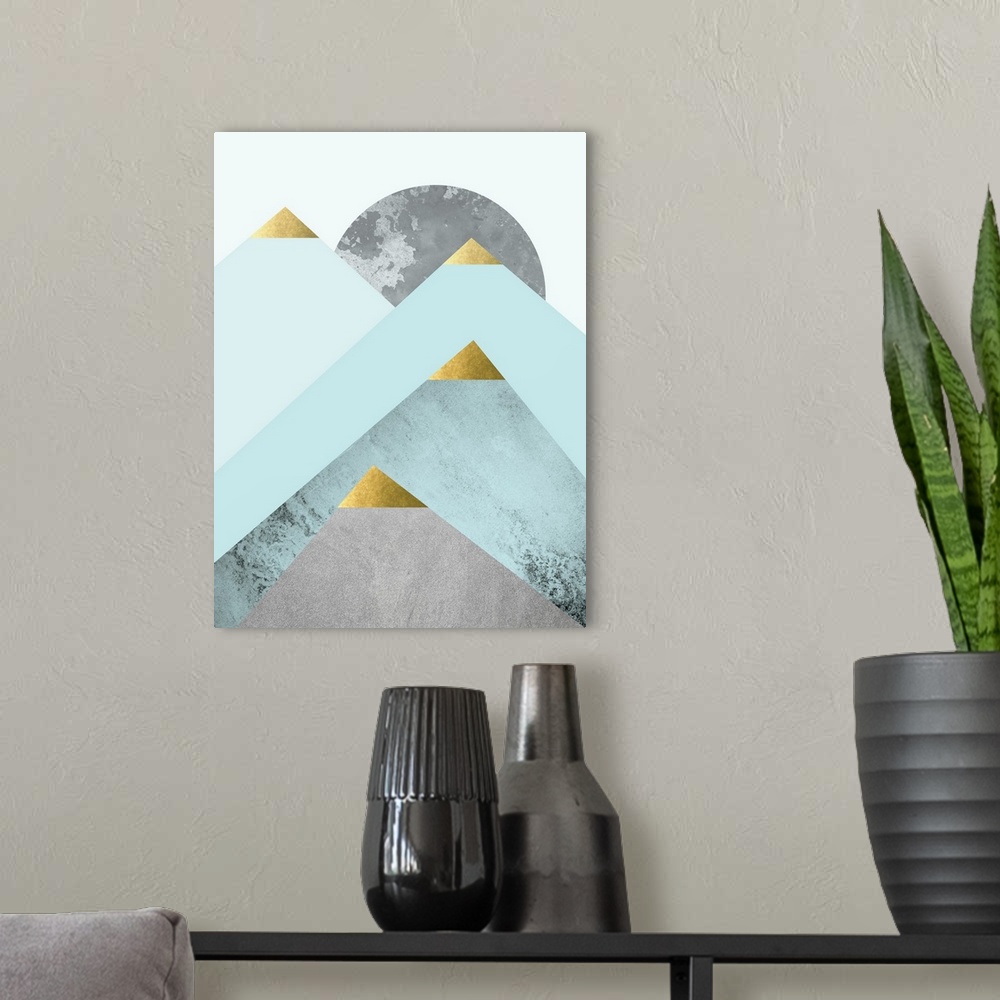 A modern room featuring Turquoise Mountains II