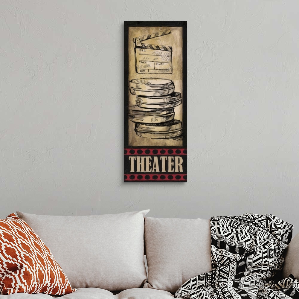 A bohemian room featuring Vintage Theater