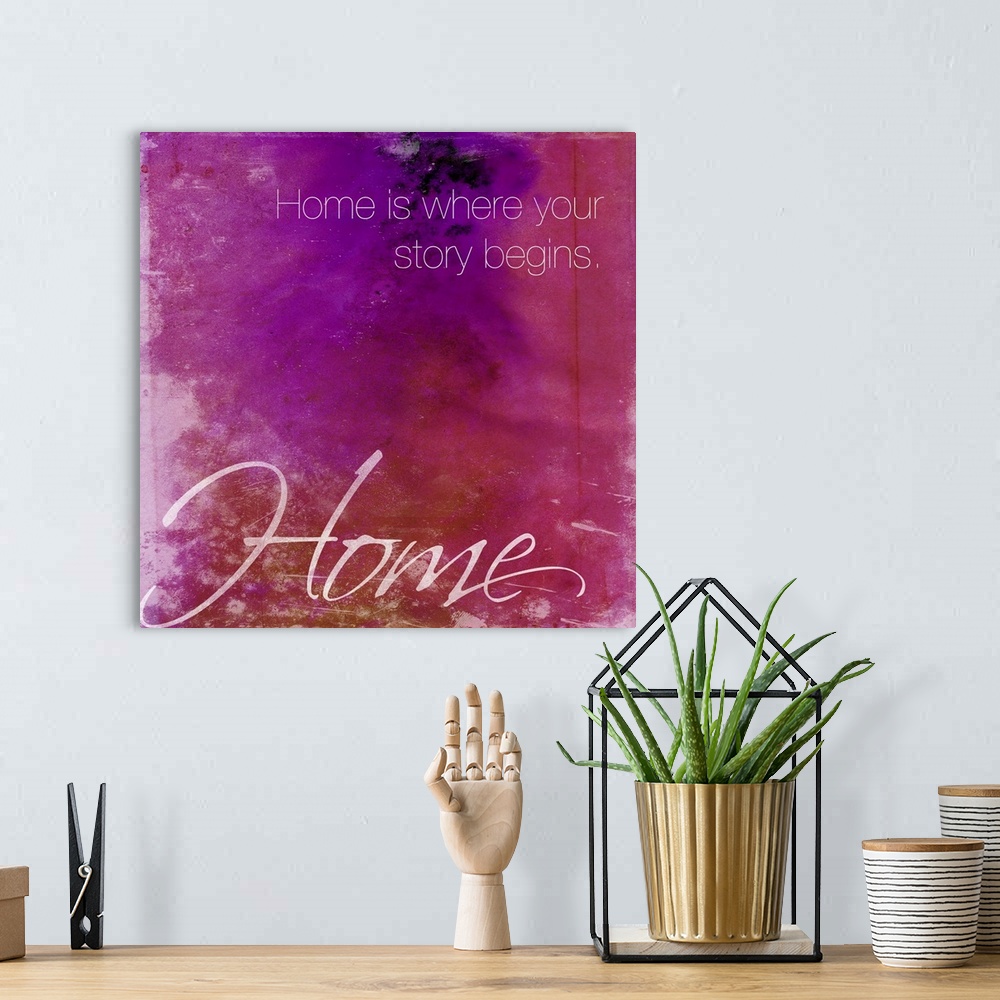 A bohemian room featuring Watercolor typography art.