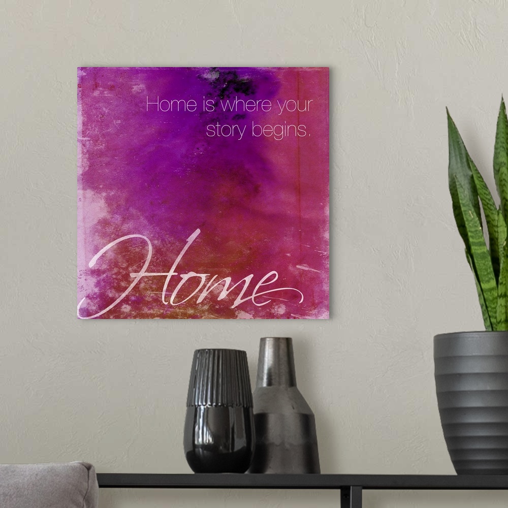 A modern room featuring Watercolor typography art.