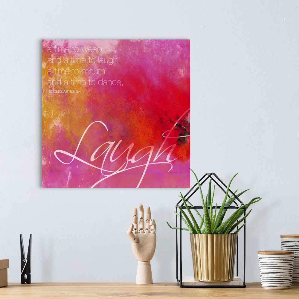 A bohemian room featuring Watercolor scripture typography art.