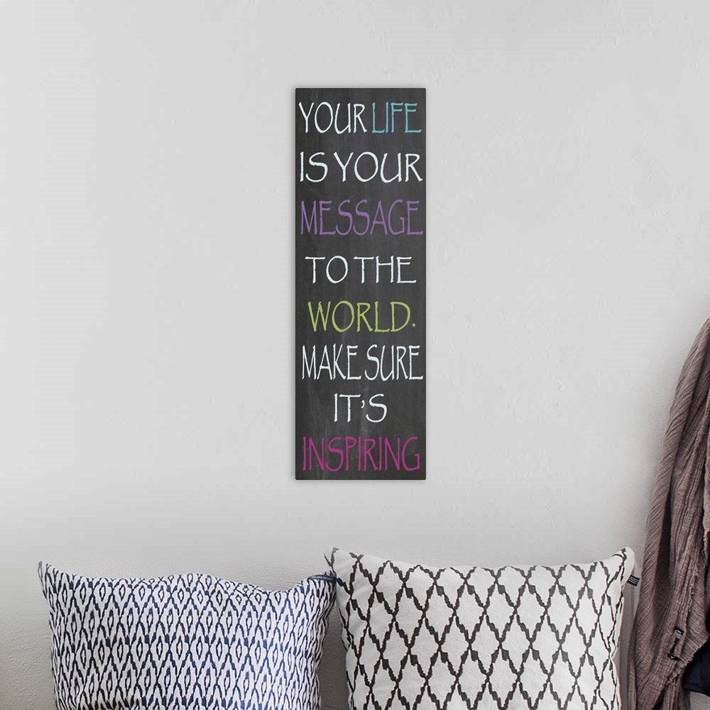 A bohemian room featuring Your life is your message
