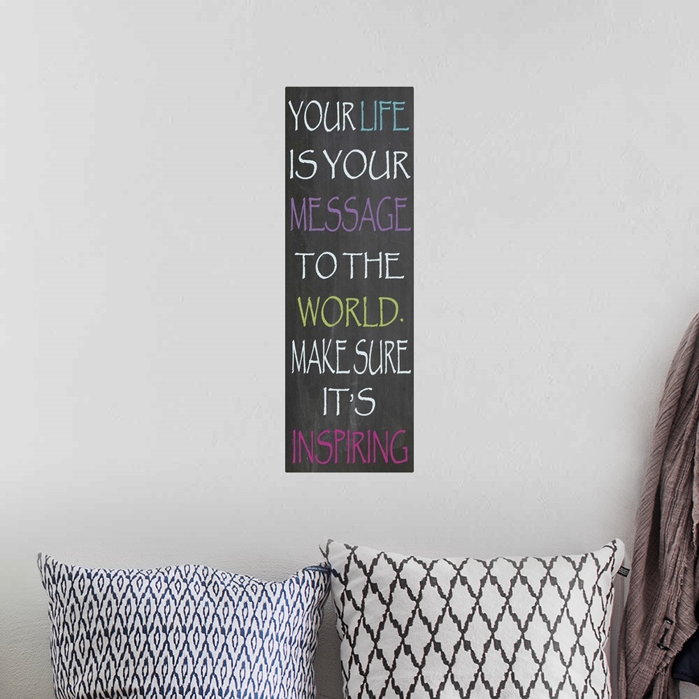A bohemian room featuring Your life is your message