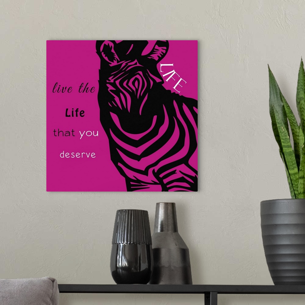 A modern room featuring Zebra Life