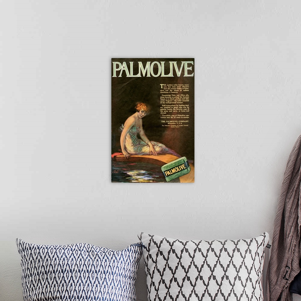 A bohemian room featuring 1910's USA Palmolive Magazine Advert
