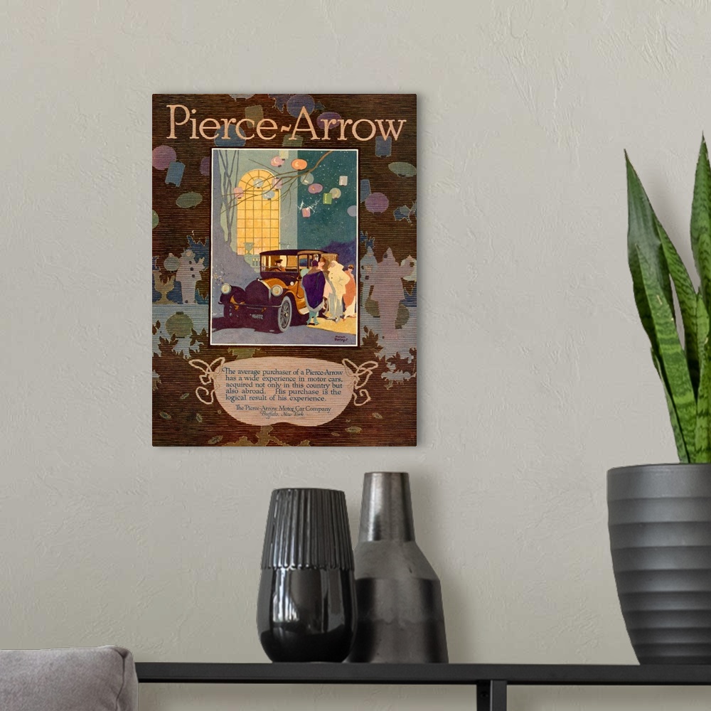 A modern room featuring 1910's USA Pierce-Arrow Magazine Advert