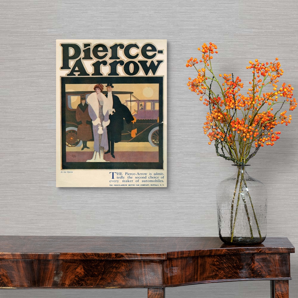 A traditional room featuring 1910's USA Pierce-Arrow Magazine Advert
