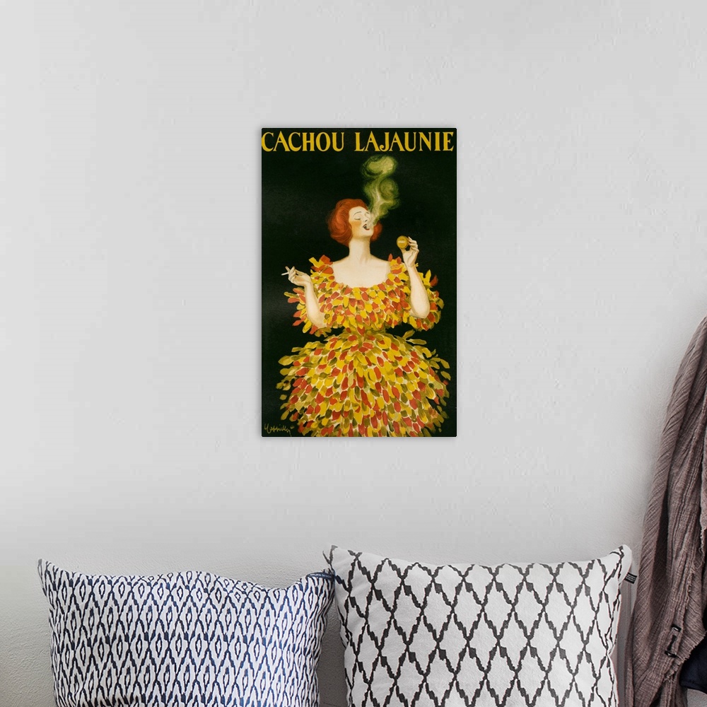 A bohemian room featuring 1920's France Cachou Lajaunie Poster
