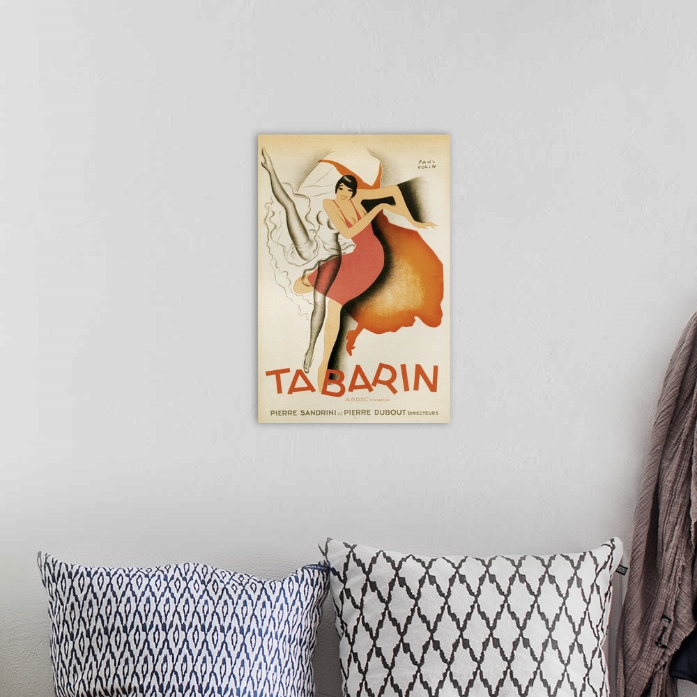 A bohemian room featuring 1920's France Tabarin Poster