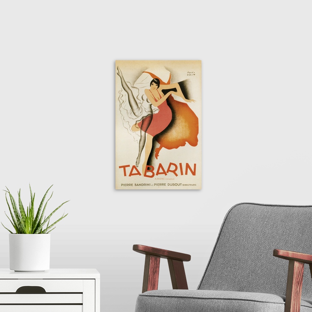 A modern room featuring 1920's France Tabarin Poster
