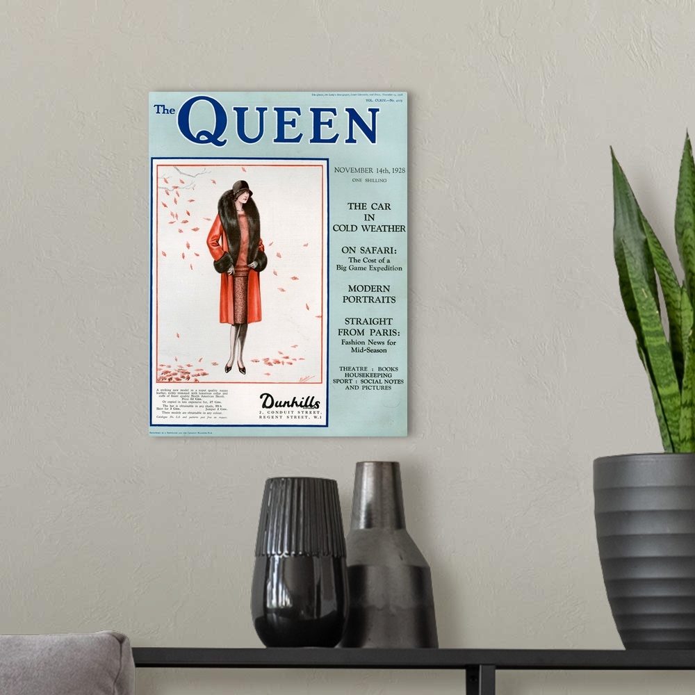 A modern room featuring 1920's UK The Queen Magazine Cover