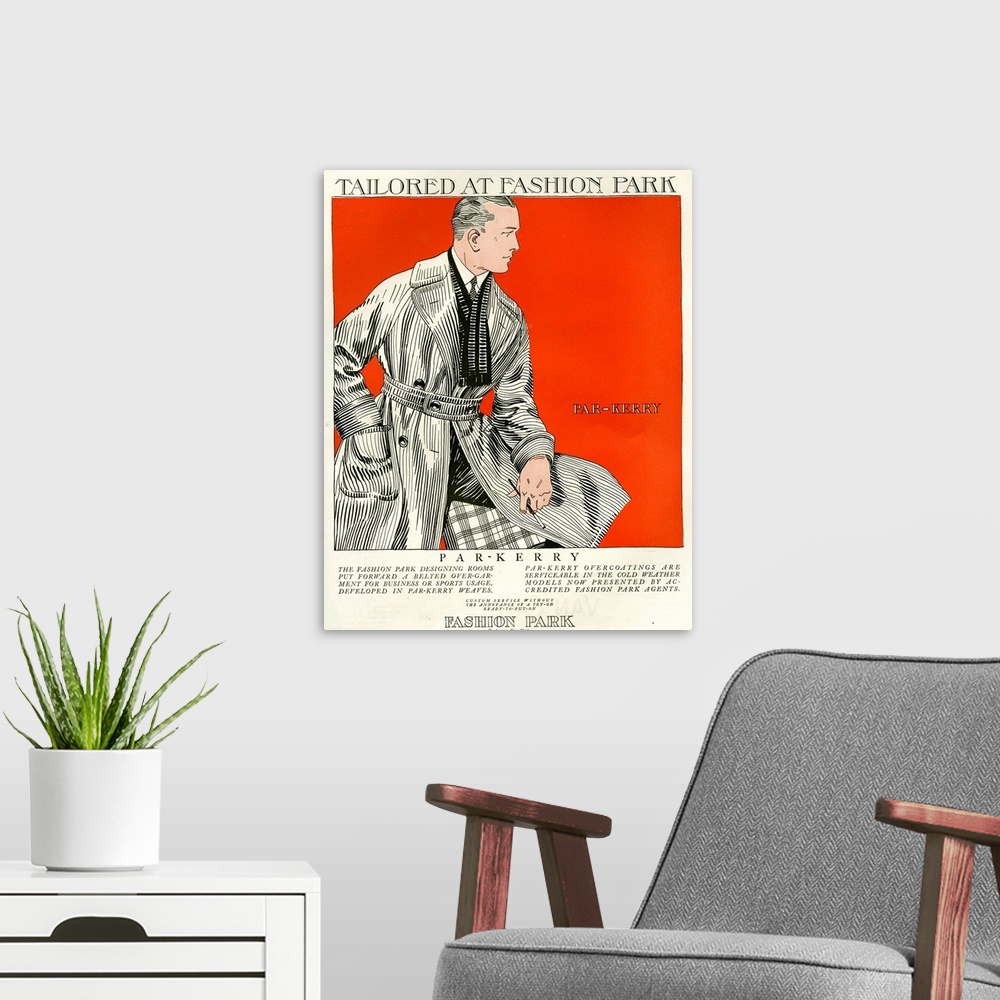 A modern room featuring 1920's USA Par-Kerry Magazine Advert
