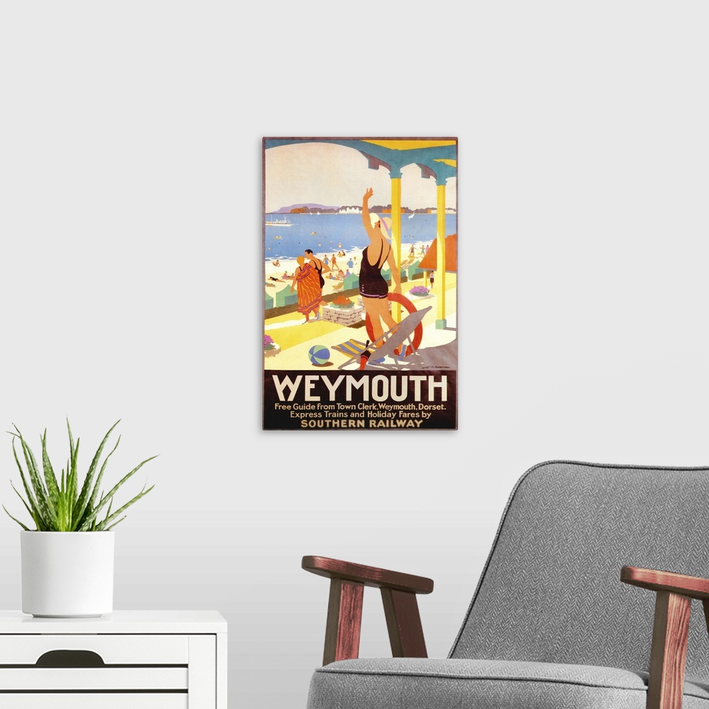 A modern room featuring 1930's UK Southern Railway Poster