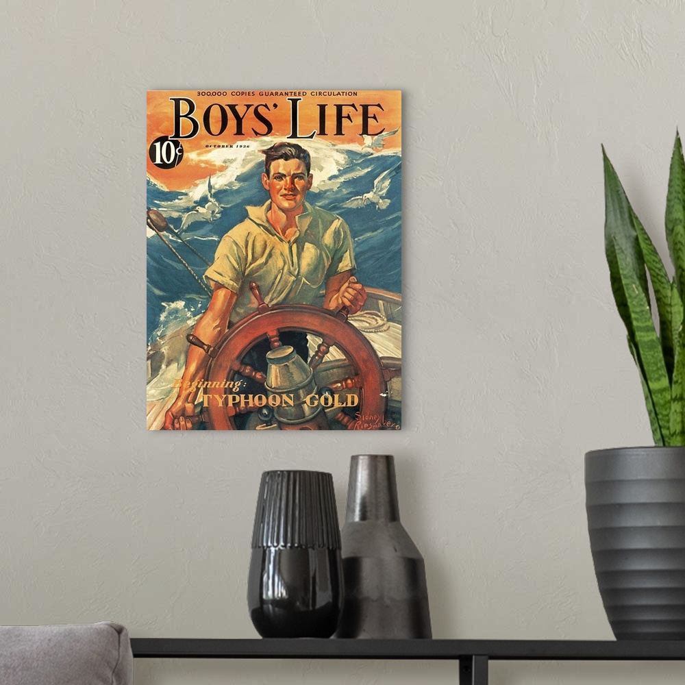 A modern room featuring 1930's USA Boy's Life Magazine Cover